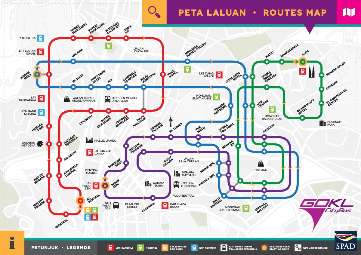 Карта автовокзала Куала-Лумпура (KL)