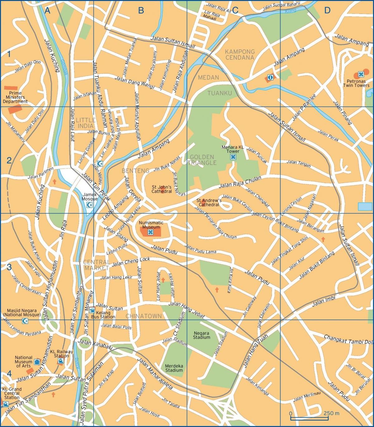 Карта улиц Куала-Лумпура (КЛ)