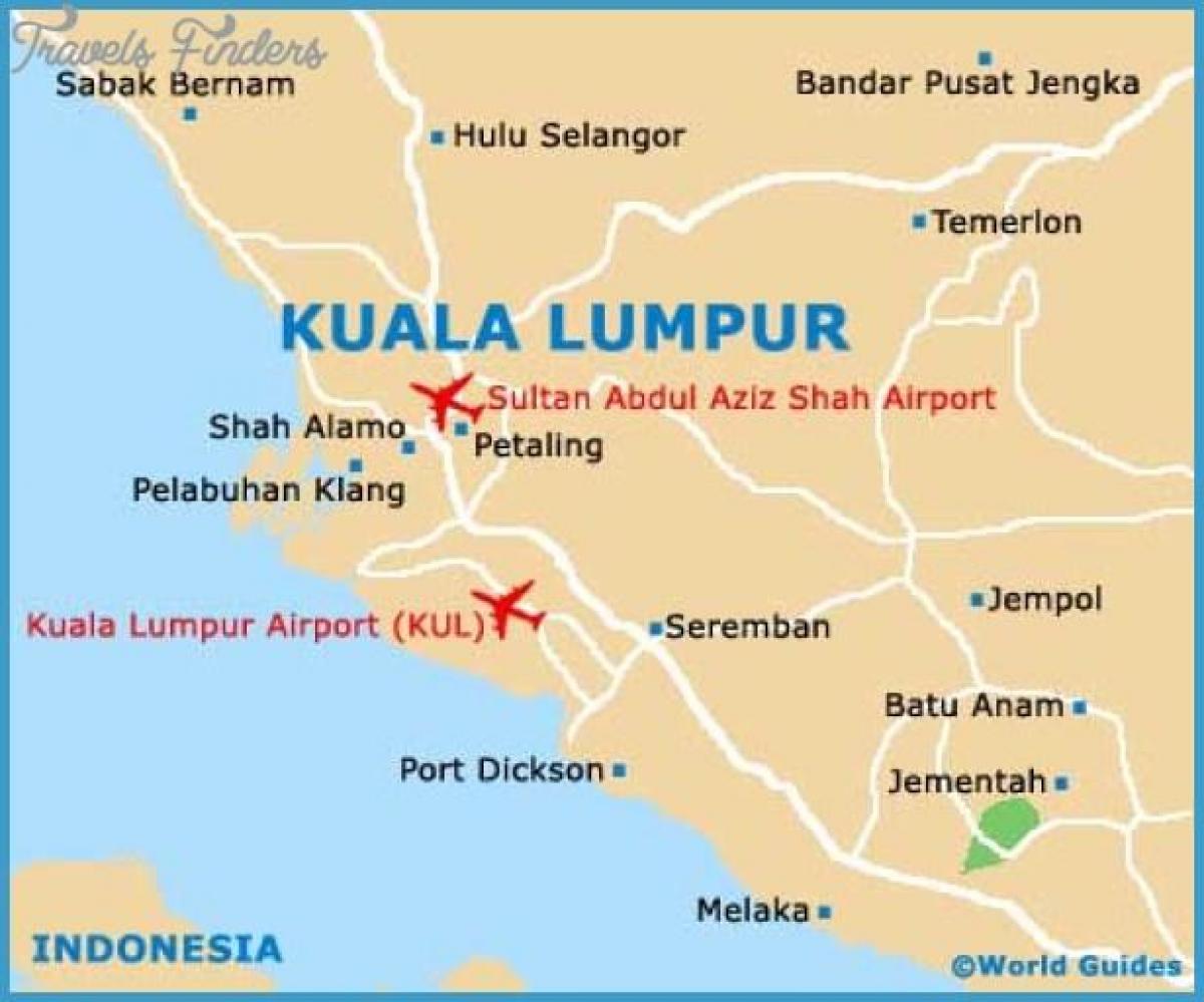 Карта аэропортов Куала-Лумпур (KL)