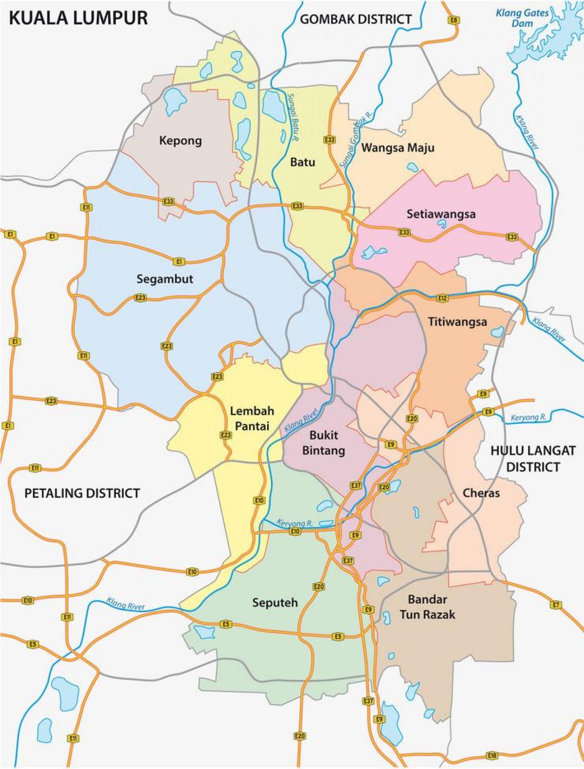 Карта дорог Куала-Лумпура (КЛ)