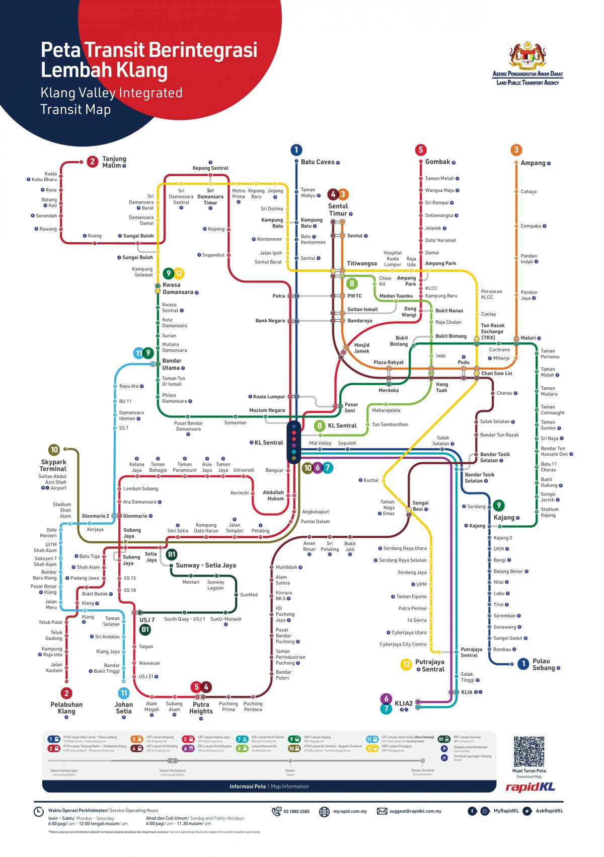 Карта железнодорожных станций Куала-Лумпура (KL)