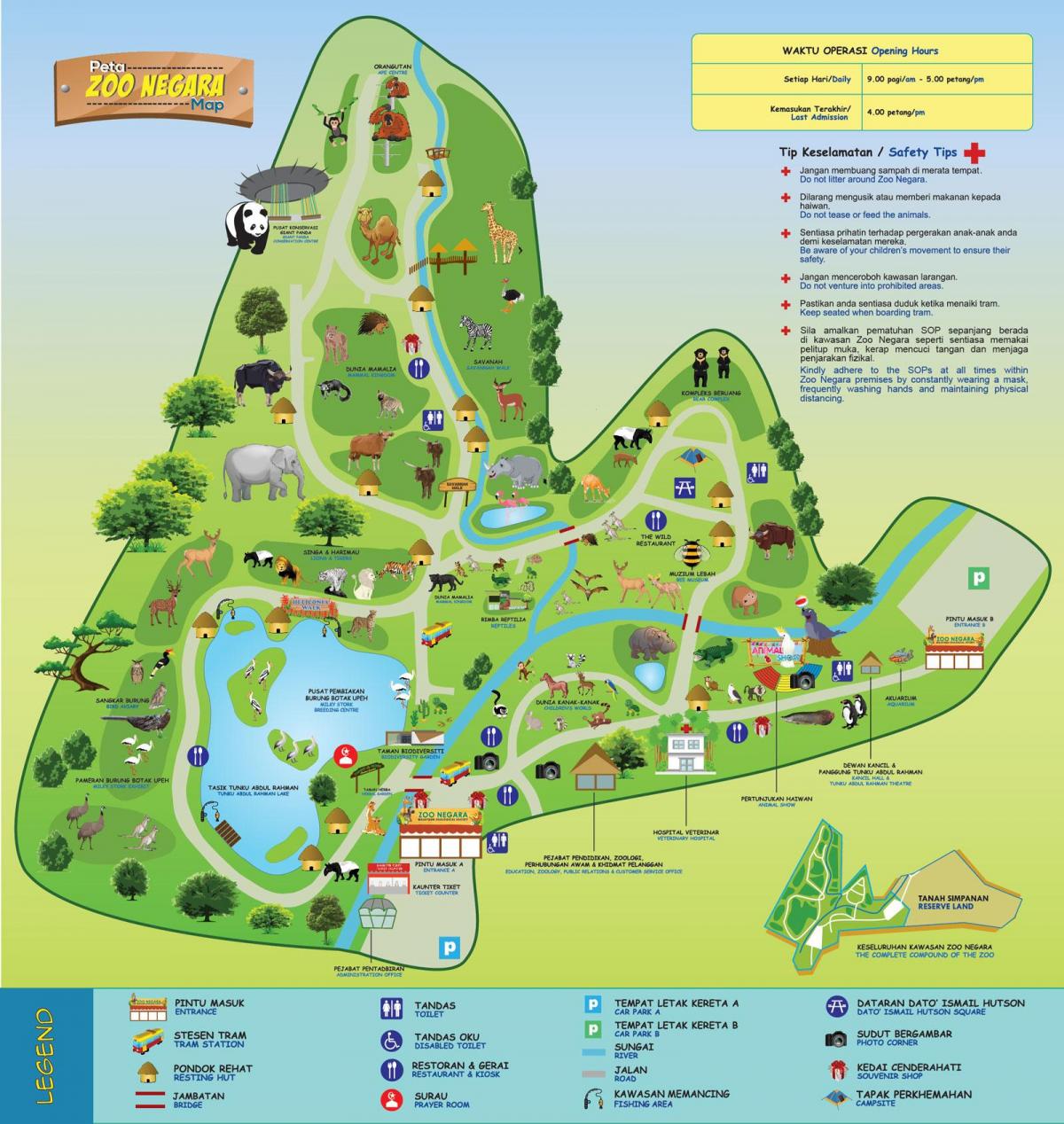 Карта зоопарка Куала-Лумпура (КЛ)
