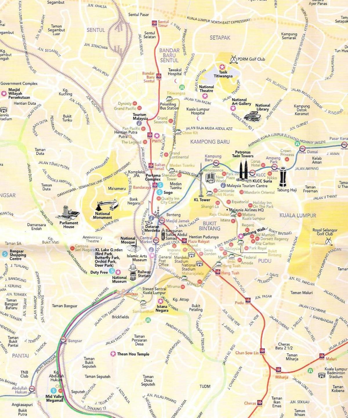 Карта города Куала-Лумпур (KL)