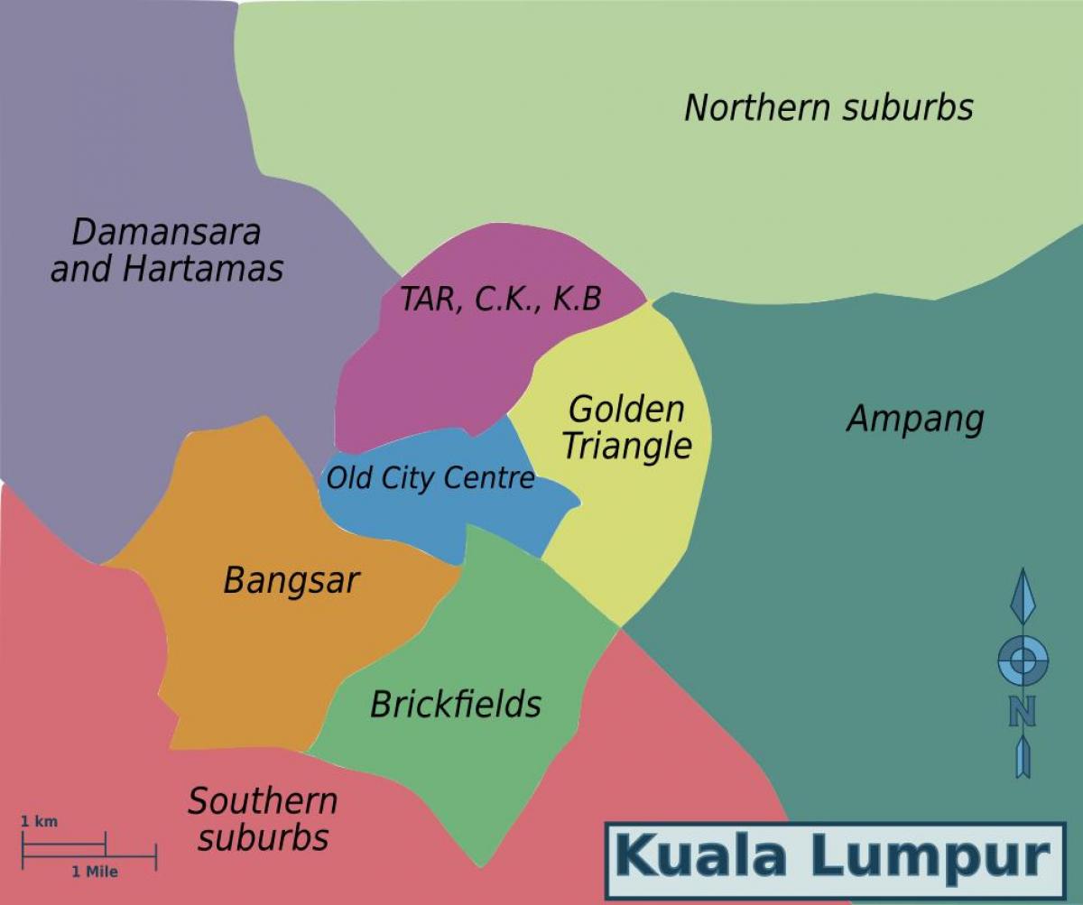 Карта окрестностей Куала-Лумпура (KL)